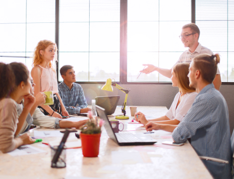 Group of people talking image
