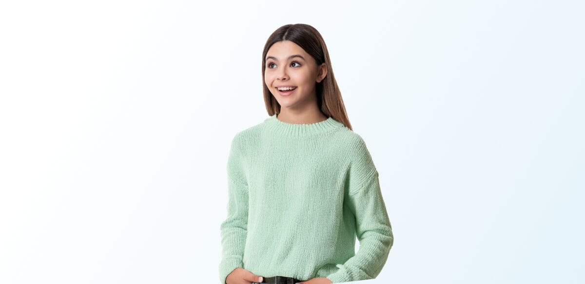 student girl smiling